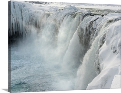 Godafoss waterfall of Iceland during winter