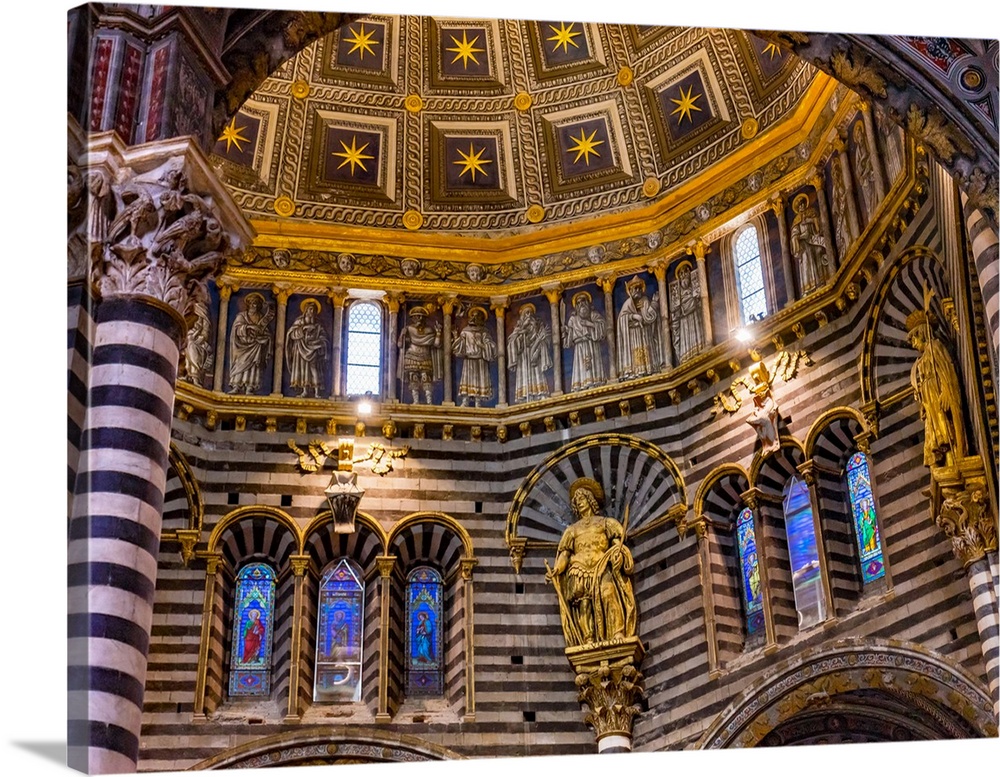 Golden dome, Siena, Italy. Cathedral completed from 1215 to 1263.