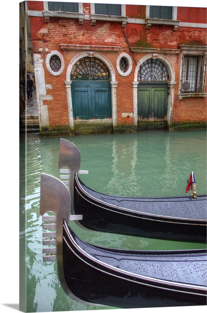 Gondolas along the Grand Canal, Venice, Italy.