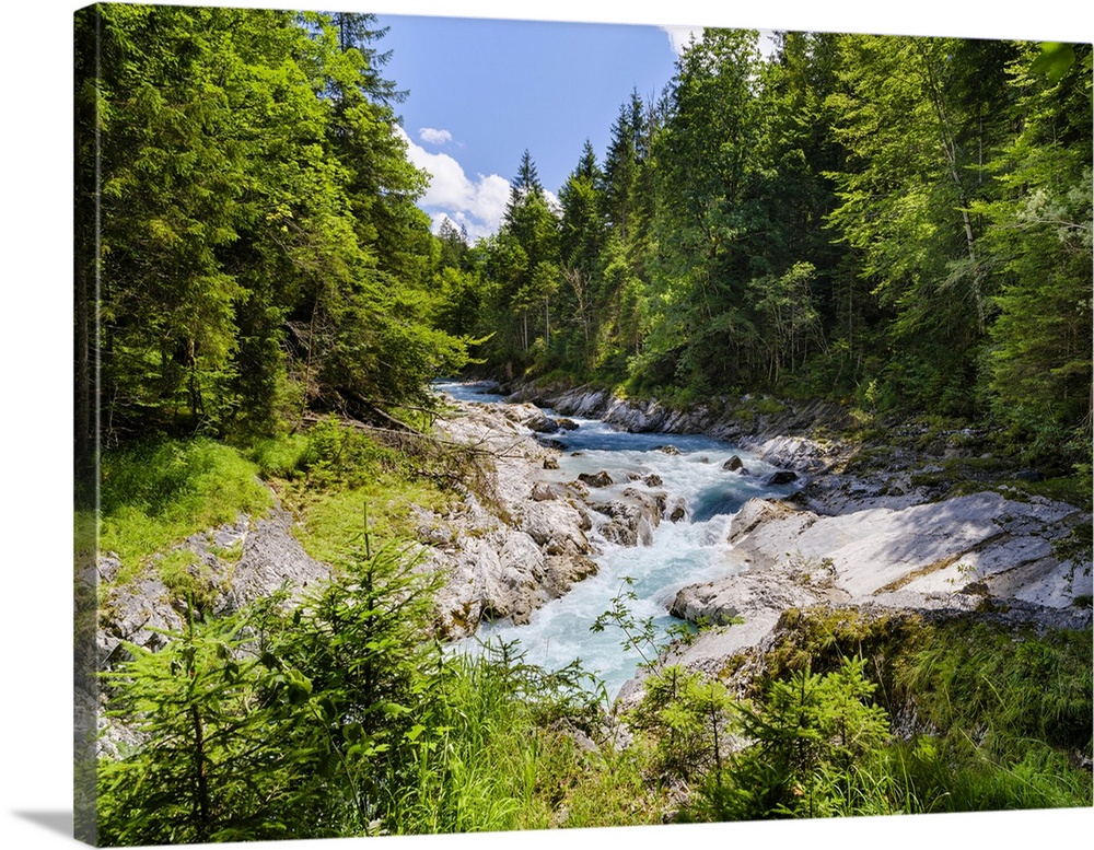 Gorge of creek Rissbach near village Vorderriss in the Karwendel Mountains. Germany, Bavaria.