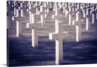 Graves at the American Cemetery, Omaha Beach, Colleville-sur-Mer, Normandy, France