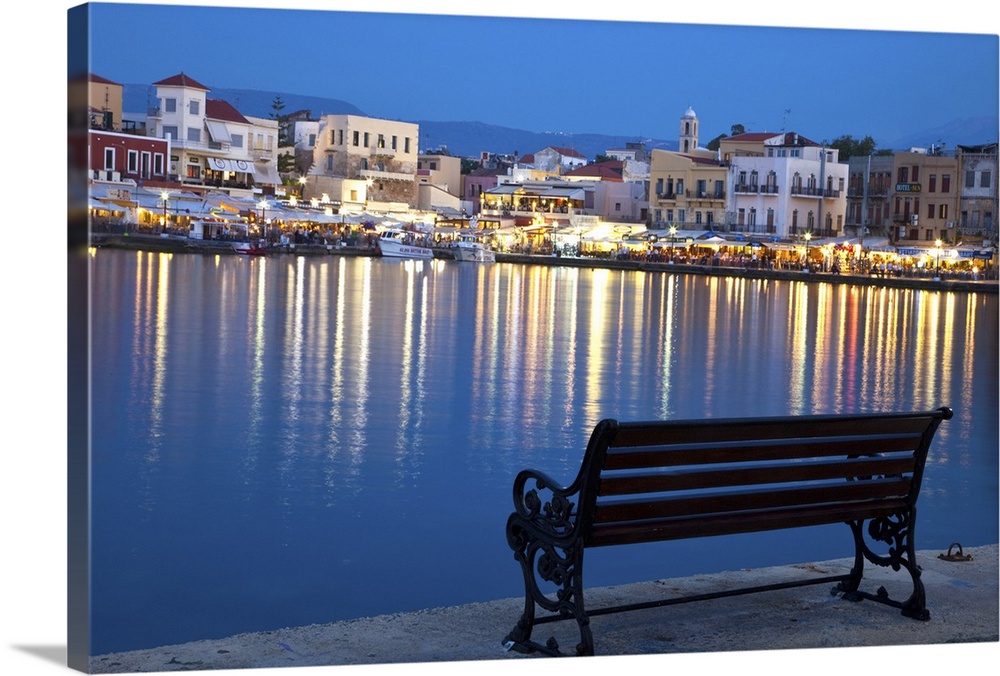 Europe, Greece, Greek Island, Crete, Chania old harbor and the Tourist activity