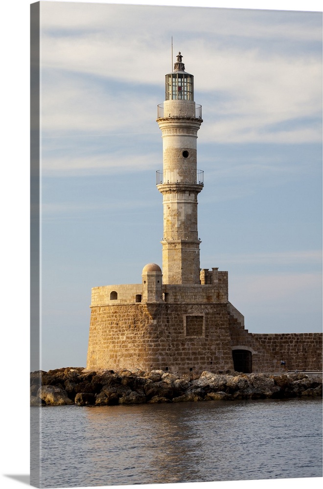 Greece, Crete, Chania, Venetian Lighthouse at the Old Harbor.