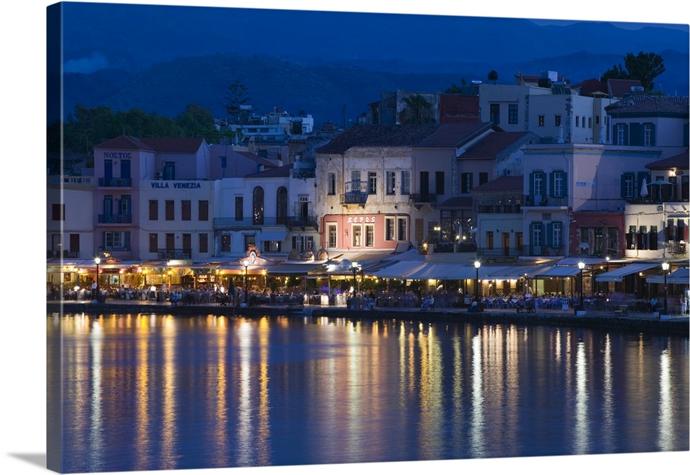 GREECE-CRETE-Hania Province-Hania:.Dusk/ Evening at the Venetian Port