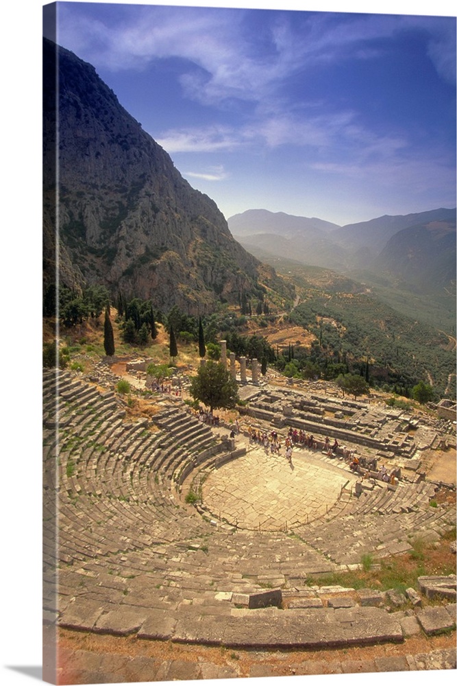 Greece, Delphi. Amphitheater Overlooking Valley