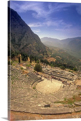 Greece, Delphi. Amphitheater Overlooking Valley