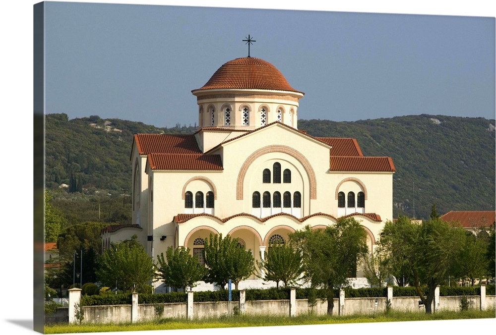 GREECE-Ionian Islands-KEFALONIA-Valsamata: St. Gerasimou Monastery Exterior