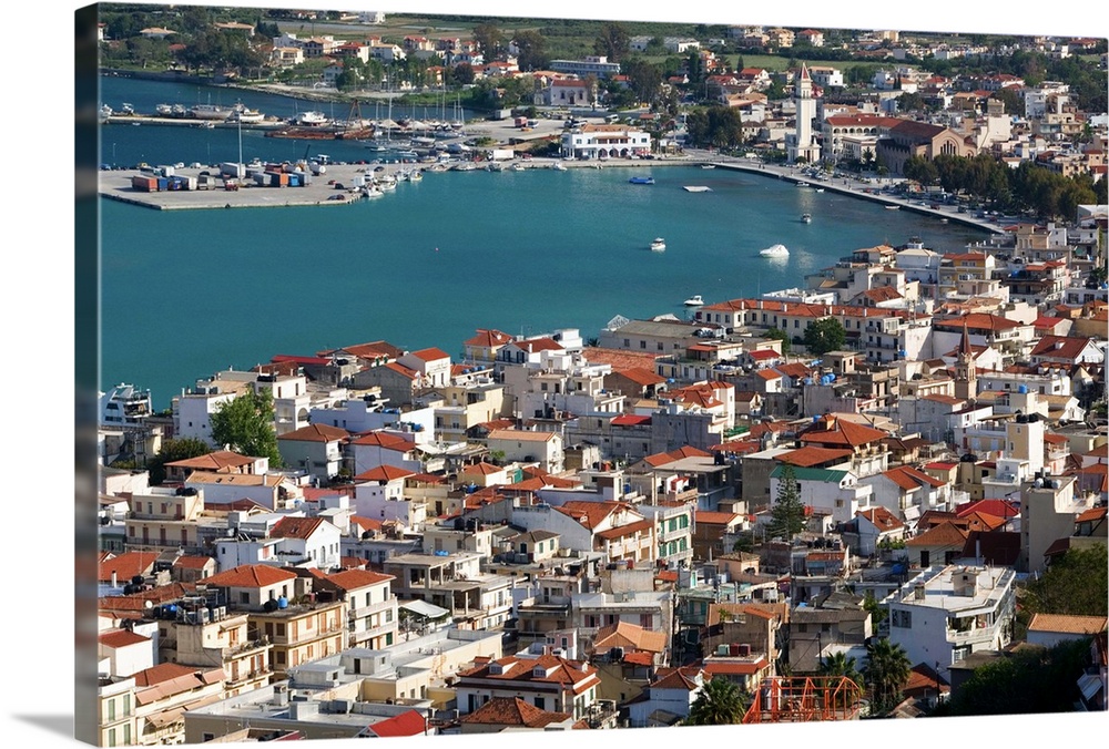 GREECE-Ionian Islands-ZAKYNTHOS: Afternoon Town View from Venetian Kastro Castle