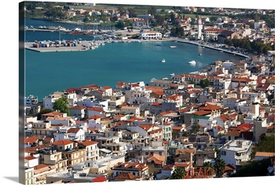 Greece, Ionian Islands, Zakynthos, Afternoon Town View From Venetian Kastro Castle