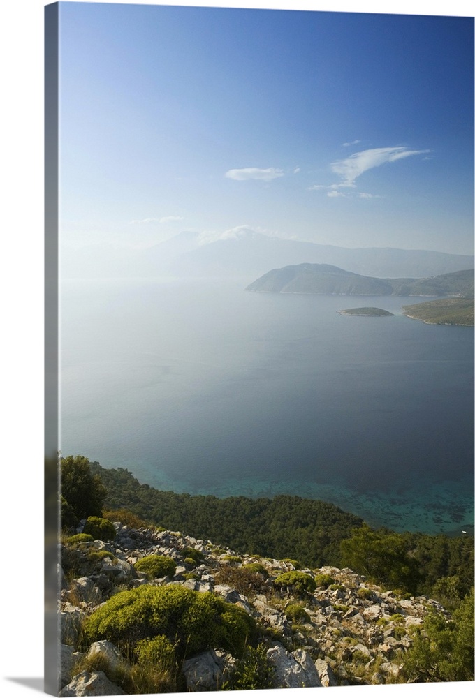 GREECE-Northeastern Aegean Islands-SAMOS-Cape Praso:  View of Cape Praso towards Turkish Coast