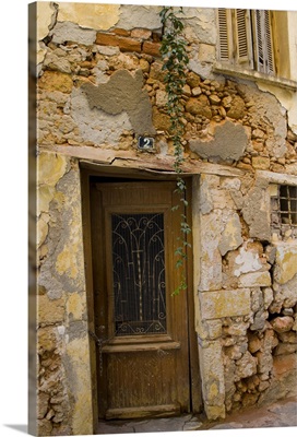 Greek Island Of Crete And Old Town Of Chania With Old Doorway