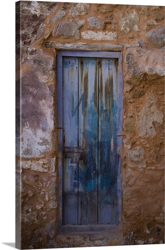 Greek Island of Crete and old town of Chania  with old doorway