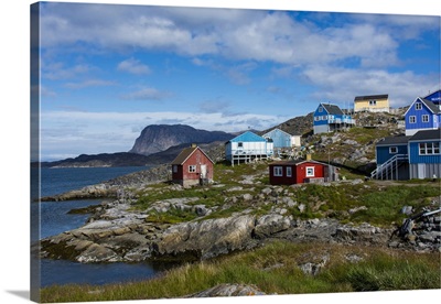 Greenland, Itilleq, Colorful Houses Dot The Hillside