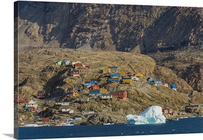 Greenland, Uummannaq, Colorful Houses Dot The Rocky Landscape