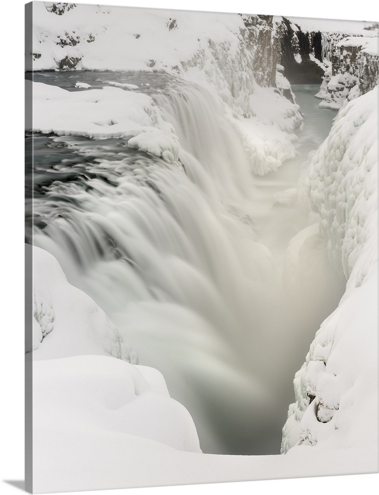 Gullfoss waterfall of Iceland during winter.
