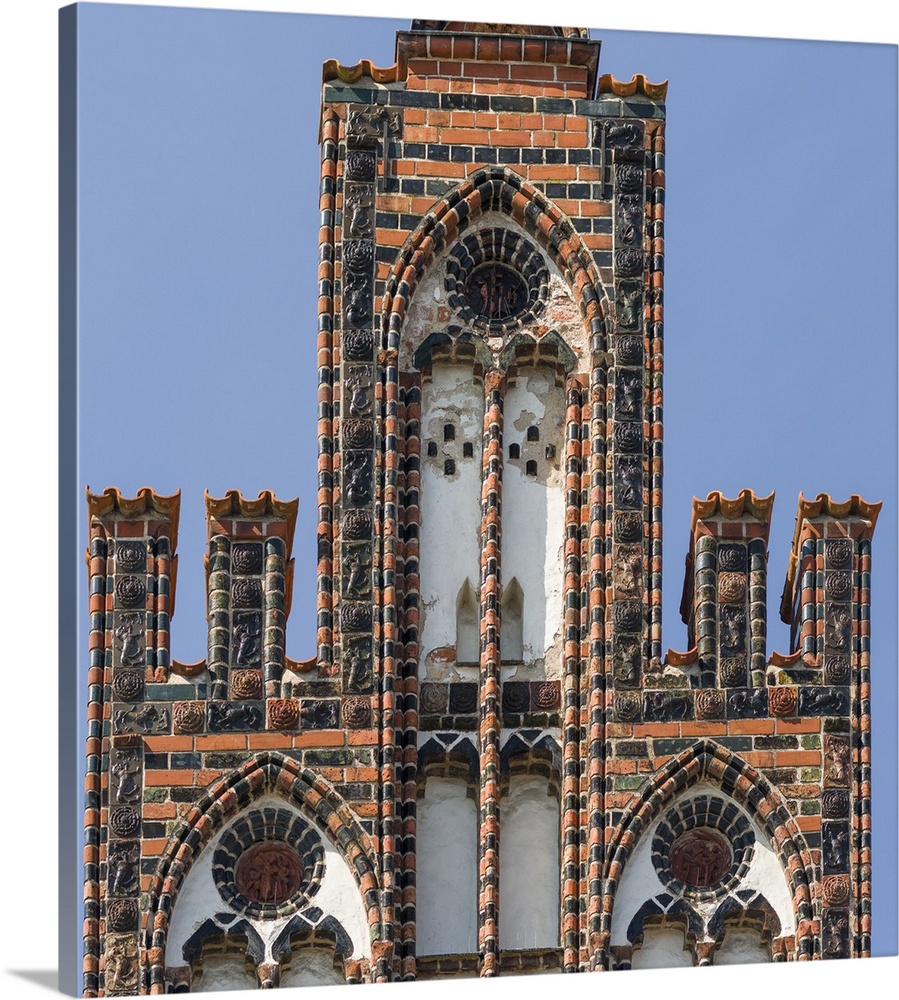 Ratschow Haus, buildt in the middle ages in typical brick gothic style. The hanseatic city of Rostock at the coast of the ...