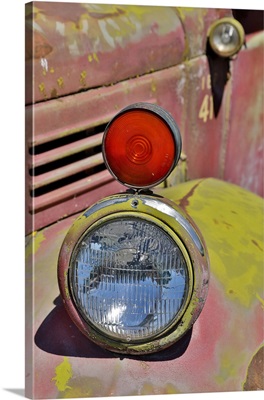 Headlight On Old Truck Detail In Sprague, Washington State
