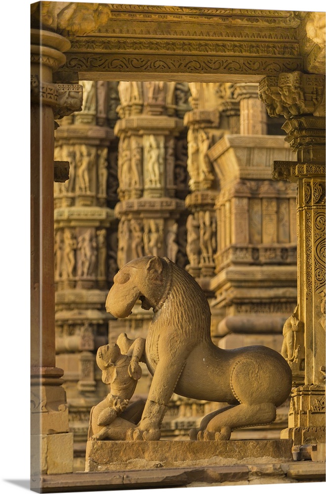 Asia. India. Hindu temples at Khajuraho, a UNESCO World Heritage site, are famous for their erotic carvings.