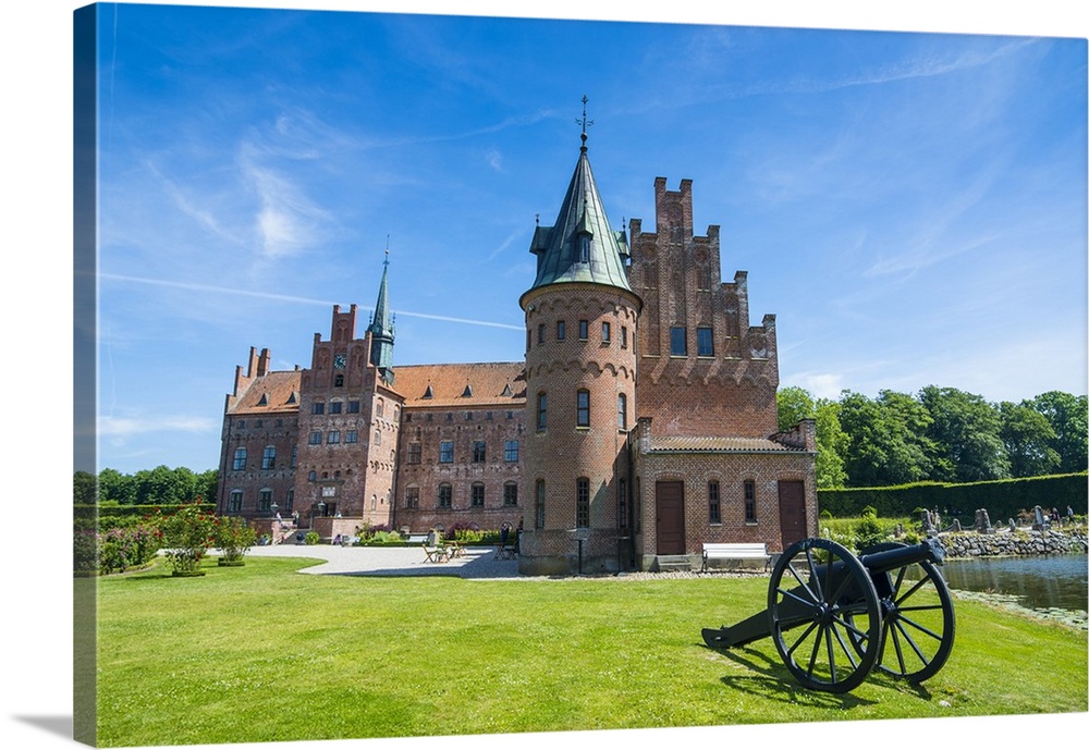 Historic cannon before Castle Egeskov, Denmark.