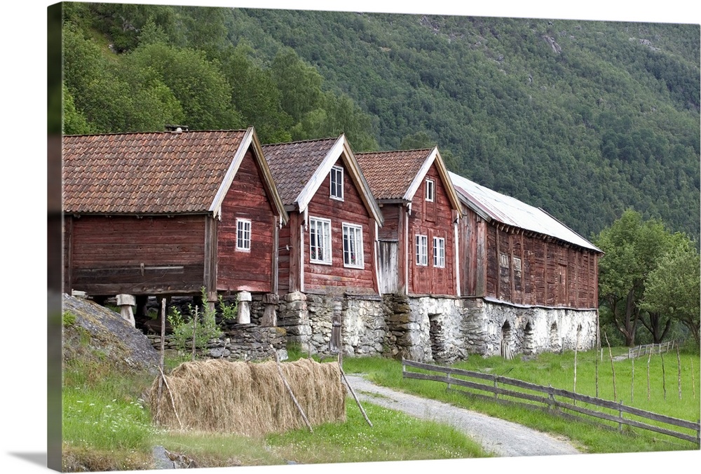 Historical building at Otterness Farm Over looking Flam, Flam norway is nestled in the innermost corner of the Aurlandfjor...