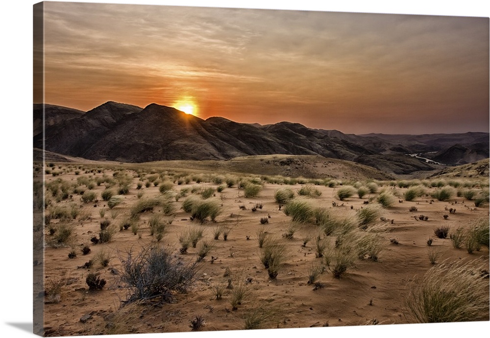 Hoarusib Valley, Namibia. The desert at sunset.
