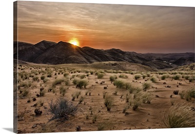 Hoarusib Valley, Namibia, The desert at sunset