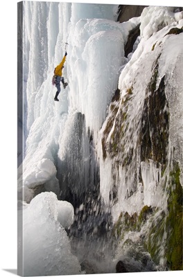 Ice Climbing Stewart Falls, Wasatch Mountains, near Provo and Sundance, Utah