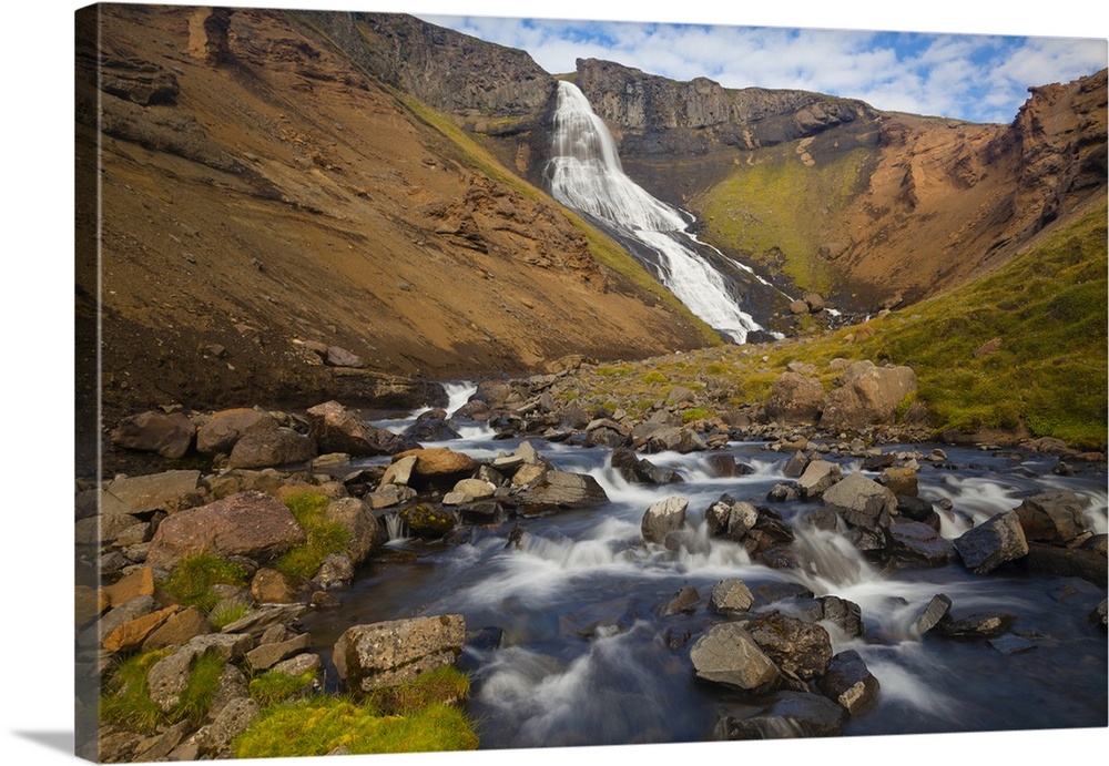 Iceland, random waterfall in the north, on the way to Myvatn.