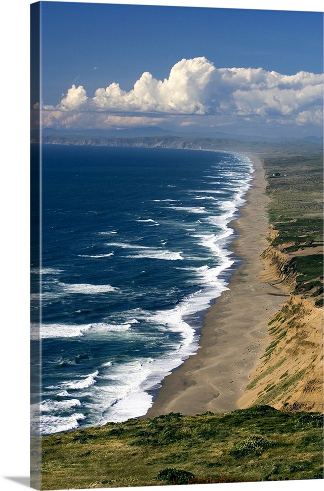 Infinite view of the coastline at Point Reyes National Sea Shore.