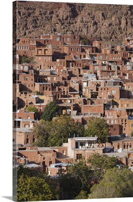 Iran, Central Iran, Abyaneh, Elevated Village View