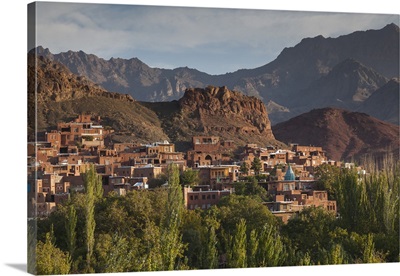Iran, Central Iran, Abyaneh, Elevated Village View, Dawn