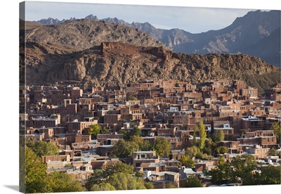 Iran, Central Iran, Abyaneh, Elevated Village View, Dawn