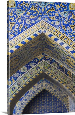 Iran, Central Iran, Esfahan, Naqsh-E Jahan Imam Square, Royal Mosque, Interior Mosaic