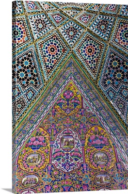 Iran, Central Iran, Shiraz, Nasir-Al Molk Mosque, Exterior Tilework