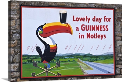 Ireland, Aghamore. Guinness sign outside Notley's pub