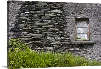 Ireland, Beara Peninsula, Ring Of Beara, Garinish, Traditional Stone House Detail