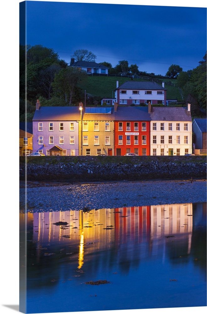 Ireland, County Cork, Bantry, harbor view, evening.