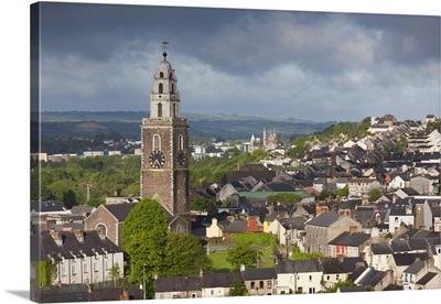 Ireland, County Cork, Cork City, Elevated City View With St Anne's Church, Dawn