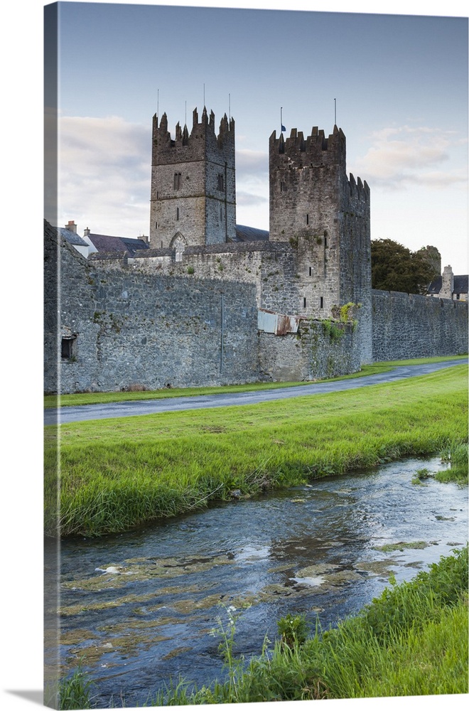 Ireland, County Tipperary, Fethard, town walls, dusk.