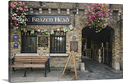 Ireland, Dublin. Exterior of Brazen Head pub, established in 1198 AD