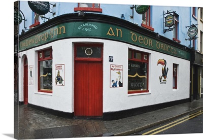 Ireland, Galway City. Exterior of The Dew Drop Inn