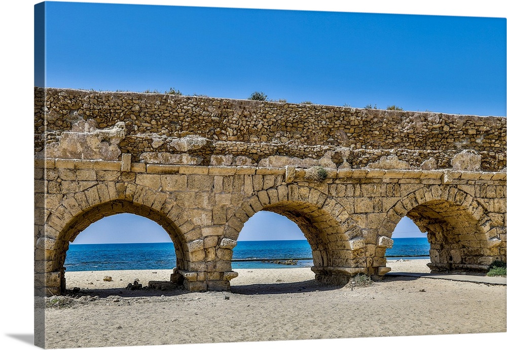 Israel, Plain Of Sharon, Caesarea Maritima, Roman Aqueduct