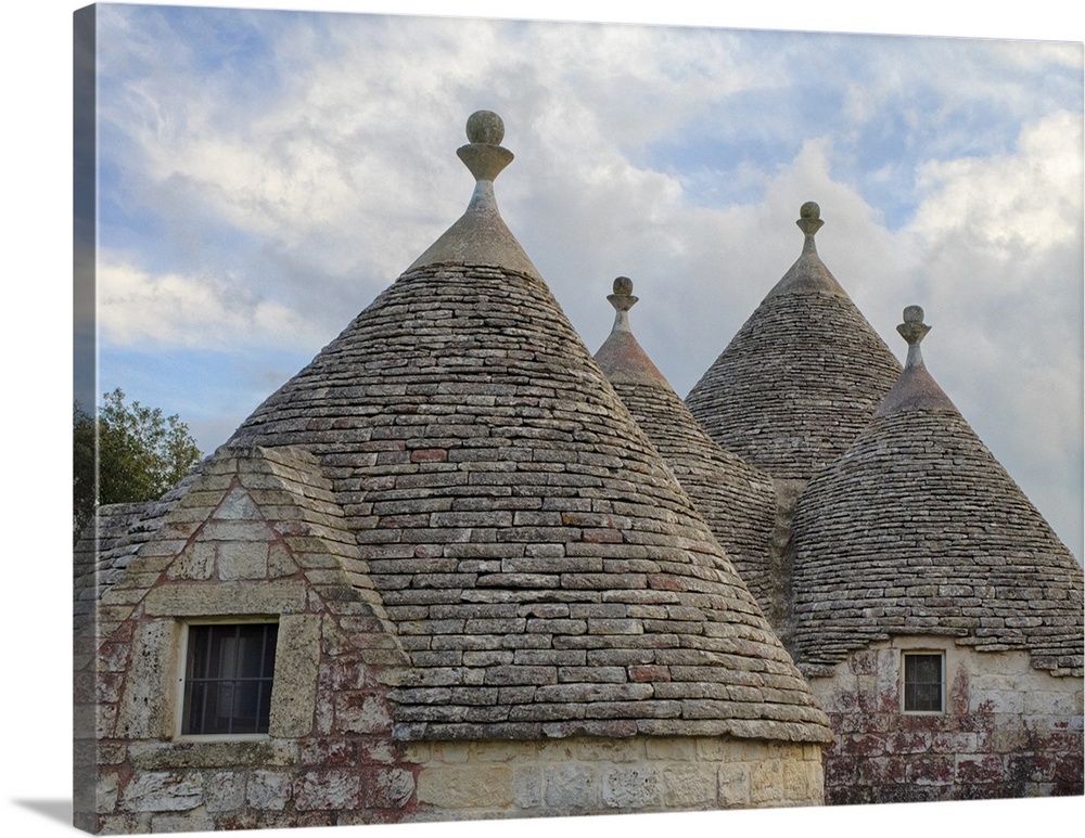 Italy, Alberobello. Rooftops of the typical trulli houses in Alberobello.