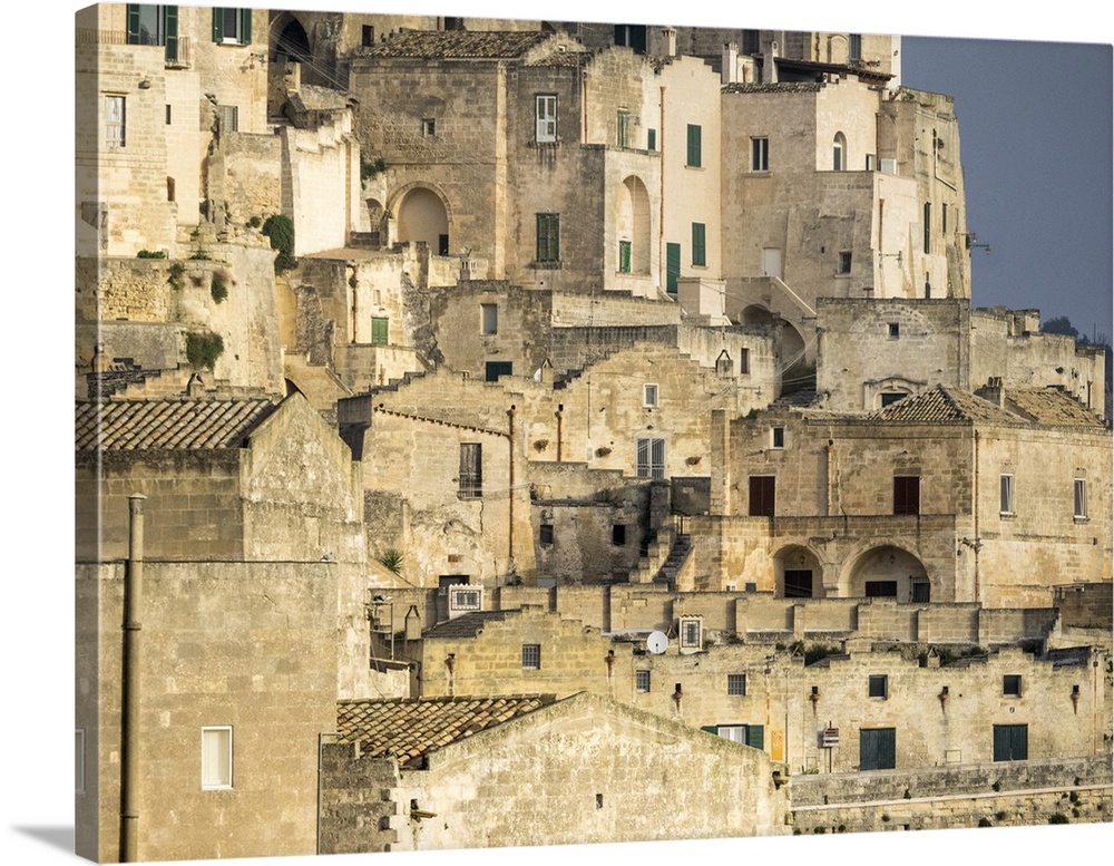 Italy, Basilicata, Matera. The cave dwelling town of Matera with its Sassi houses.
