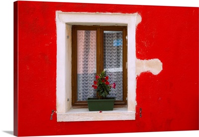 Italy, Burano, Colorful House Wall And Window
