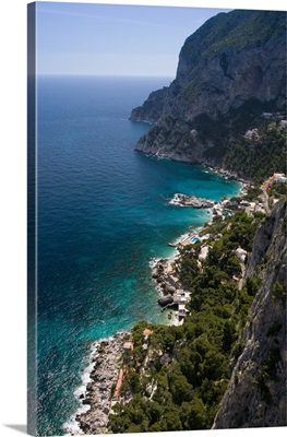 Italy, Campania, (Bay of Naples), Capri: View of Marina Piccola