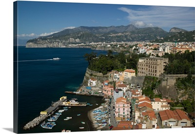 Italy, Campania, (Sorrento Peninsula), Sorrento: View of Marina Grande Area