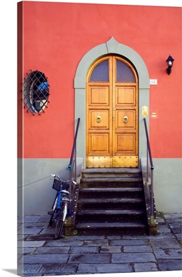 Italy, Pisa, Entry Door with Bright Colors