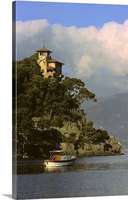 Italy, Portofino. Scenic life on the Mediterranean coast of Italy