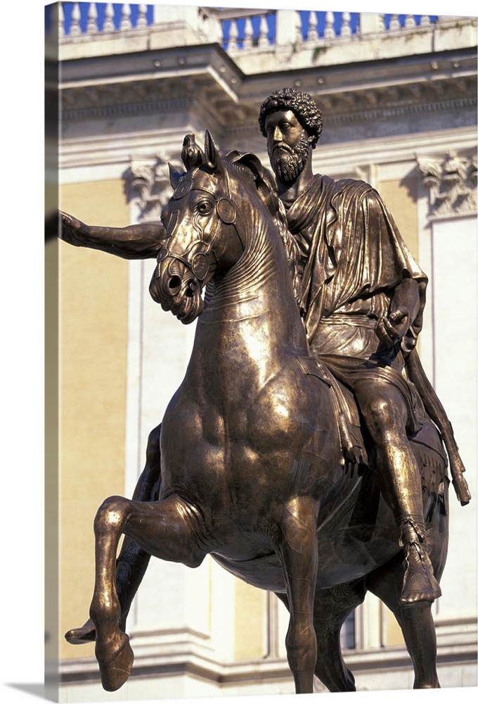 Europe, Italy, Rome. Statue of Marcus Aurelius in Piazza del Campidoglio